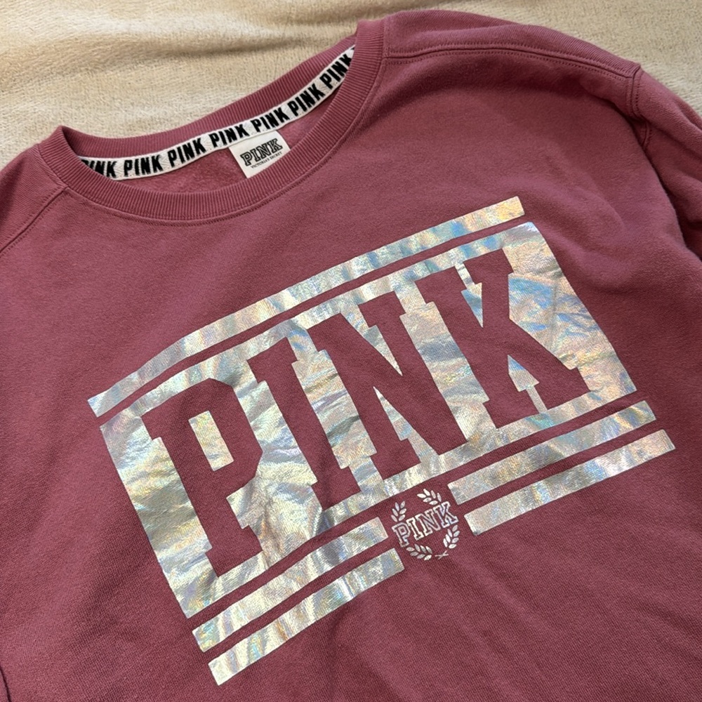 VS PINK sweater shiny silver design